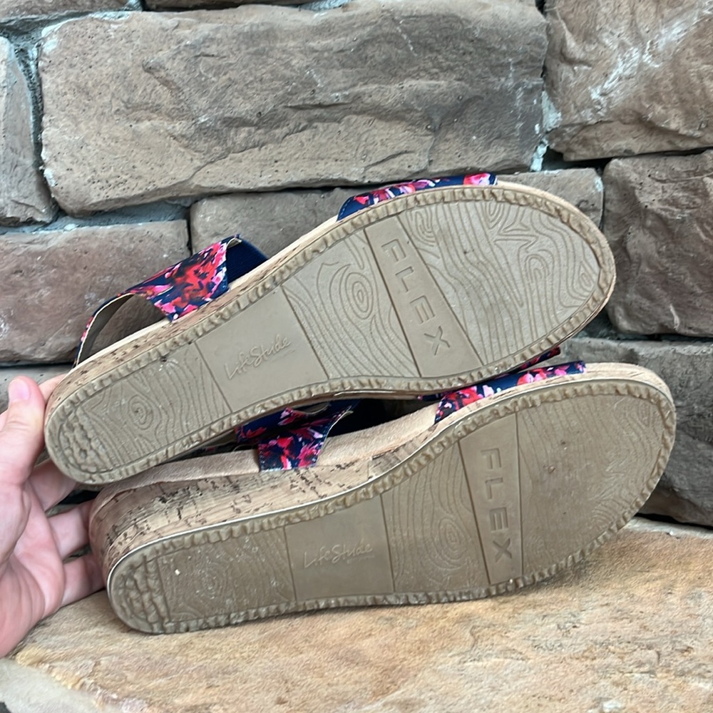 Life Stride‎ Maldives Floral Cork Wedge Sandal / SZ 11 - Picture 6 of 6